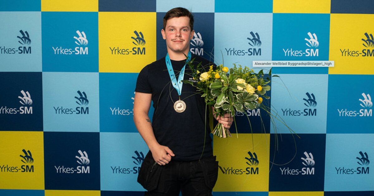 Alexander Mellblad från Borås vann SM-guld i plåtslageri 2026